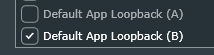 MewFM の MIDI 入力で Default App Loopback (B) にチェックした状態