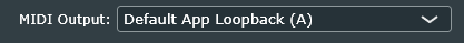 MewMMLPad の MIDI 出力に Default App Loopback (A) を選んだ状態